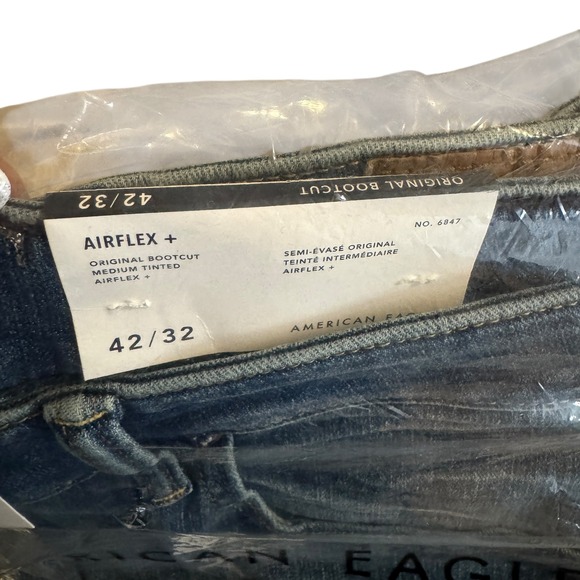 American Eagle AirFlex+ Original Bootcut Jeans mens sz 42x32 Medium Tint Stretch - Picture 6 of 6